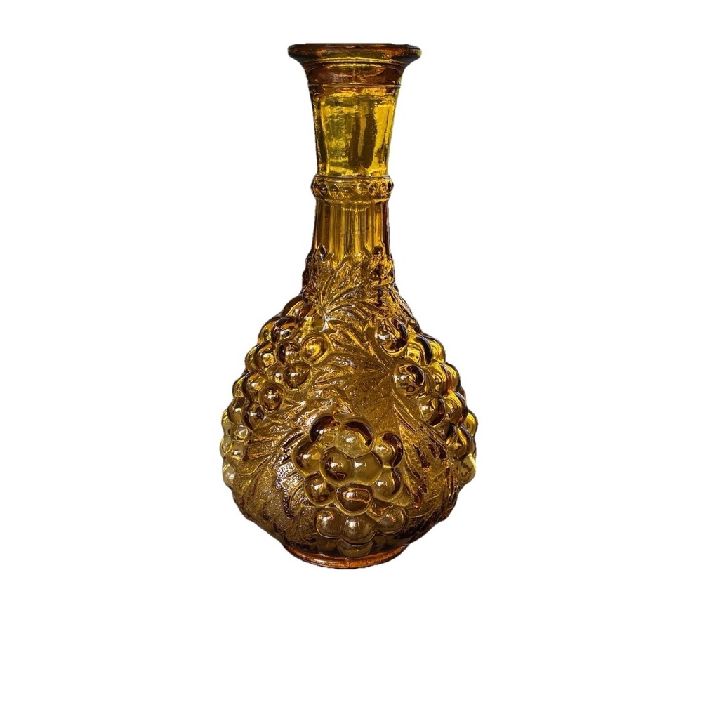 Vintage Imperial Glass Grape Golden Marigold Carnival Decanter No Stopper
